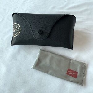 Ray-Ban Black Sunglass Case with Cleaning Cloth Included